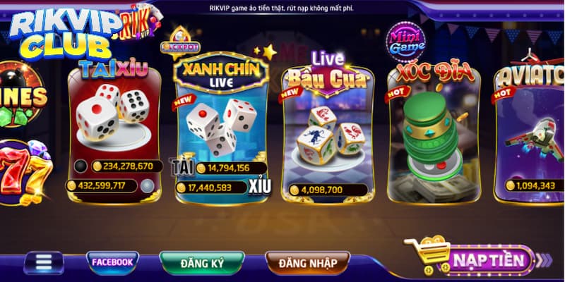 Đa dạng hình thức chơi live game Rik vip cực hot